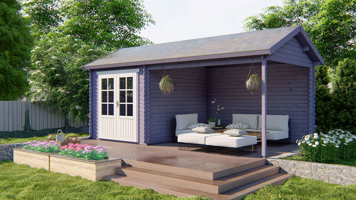 exemple de l'abri de jardin bois Zaventem mis en peinture